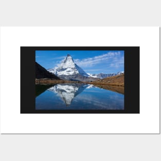 Matterhorn, Zermatt, Valais, Switzerland, Europe, autumn, Riffelsee Posters and Art